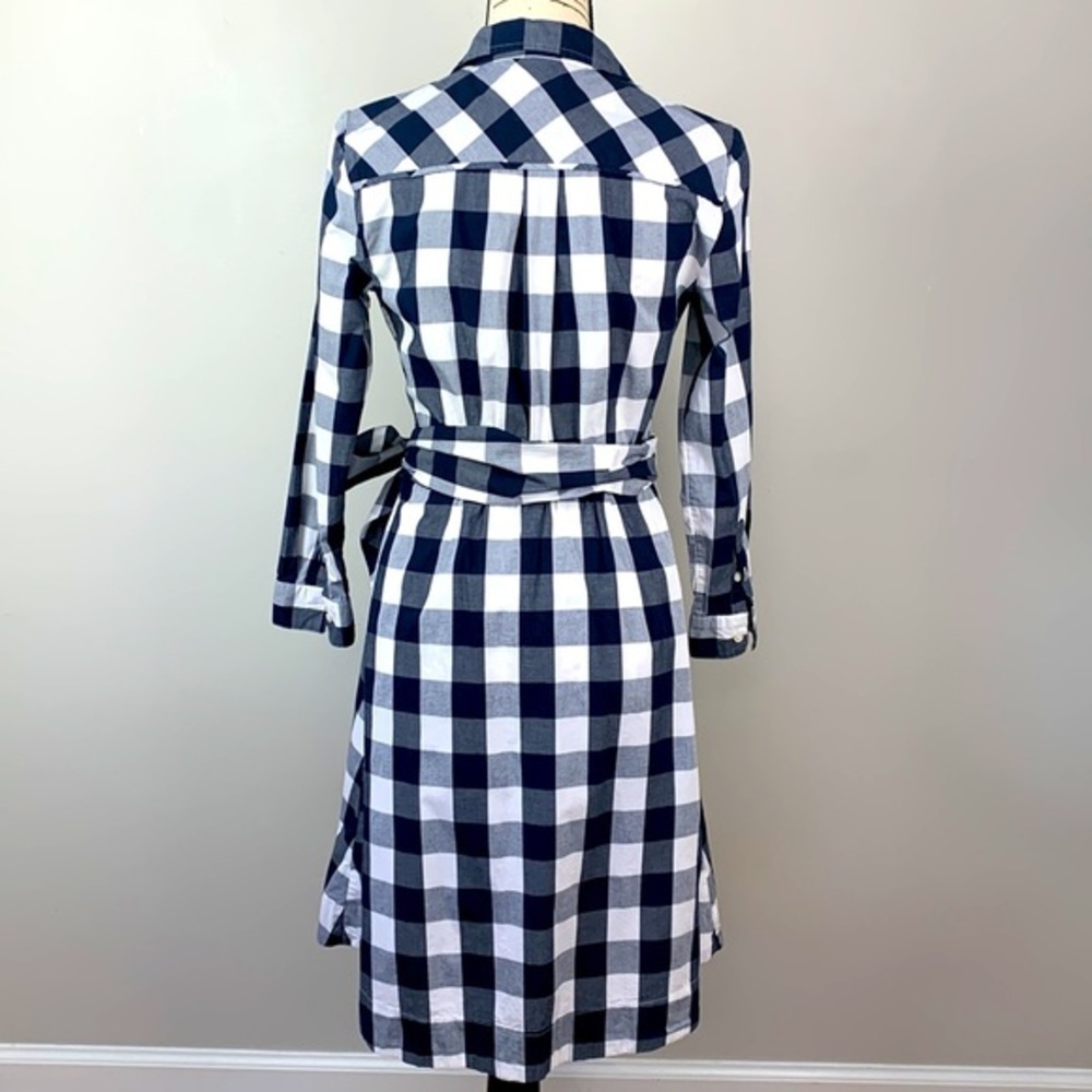 J.Crew Factory Tie-Waist Poplin Shirtdress In Gingham NWOT - Picture 7 of 9